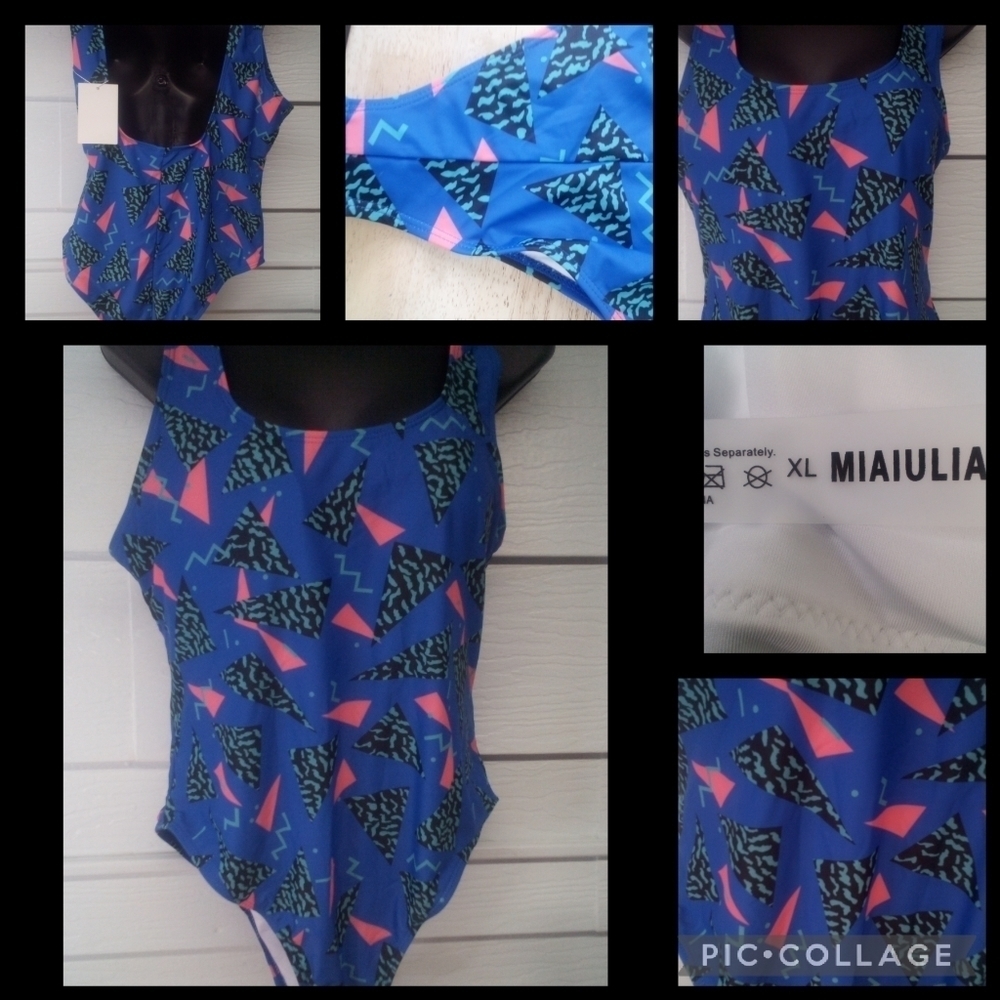 Blue one piece swimsuit. - Picture 5 of 5